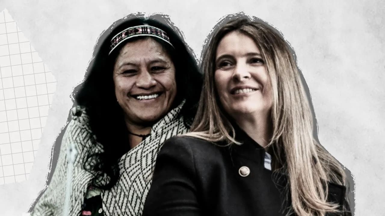 Aída Quilcué, fórmula vicepresidencial de Iván Cepeda del Pacto Histórico; Paloma Valencia, candidata a la presidencia por el Centro Democrático Aída Quilcué, fórmula vicepresidencial de Iván Cepeda del Pacto Histórico; Paloma Valencia, candidata a la presidencia por el Centro Democrático