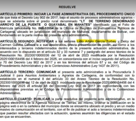 Resolución ANT sobre Lidio García