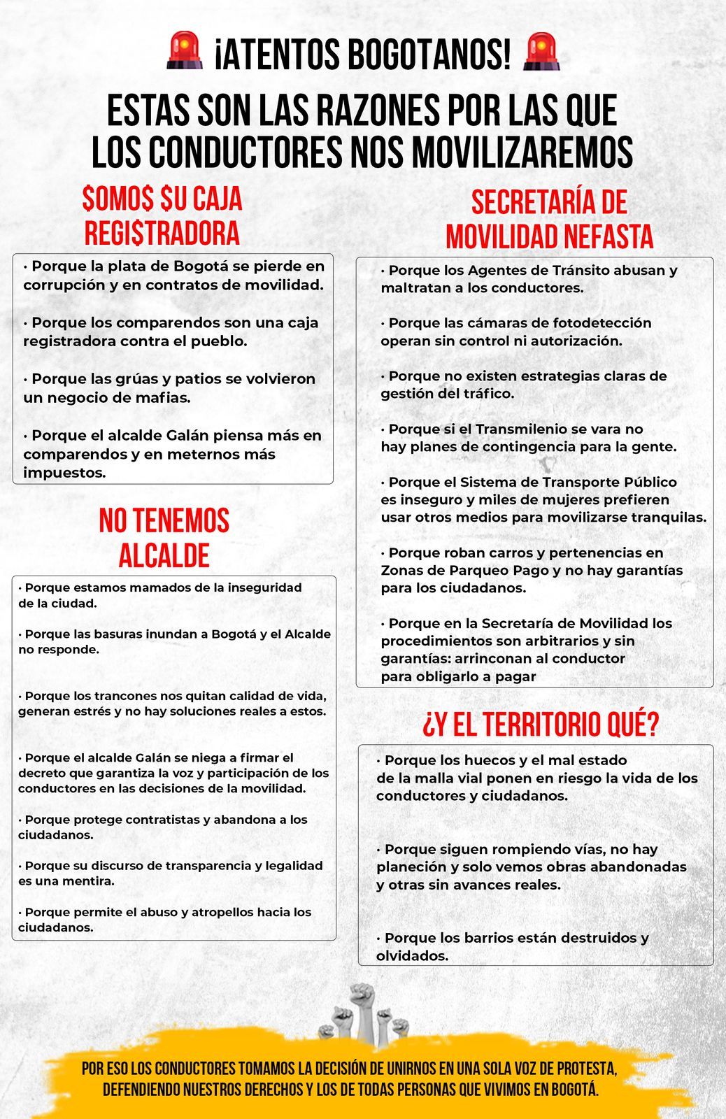 Motivos paro 16 de septiembre