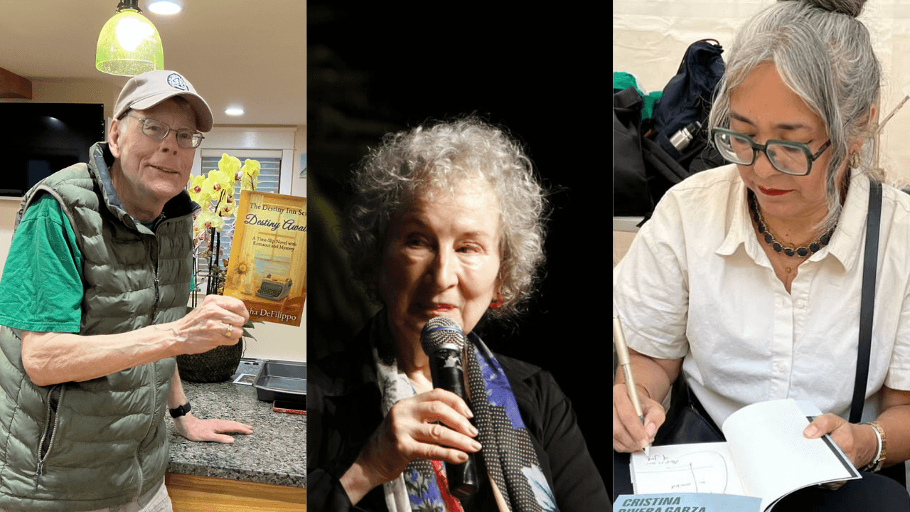 1 Stephen King, Margaret Atwood y Cristina Rivera Garza.