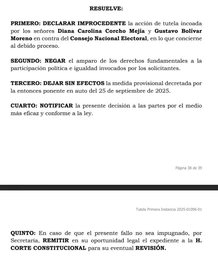 Tribunal decisión Consulta del Pacto