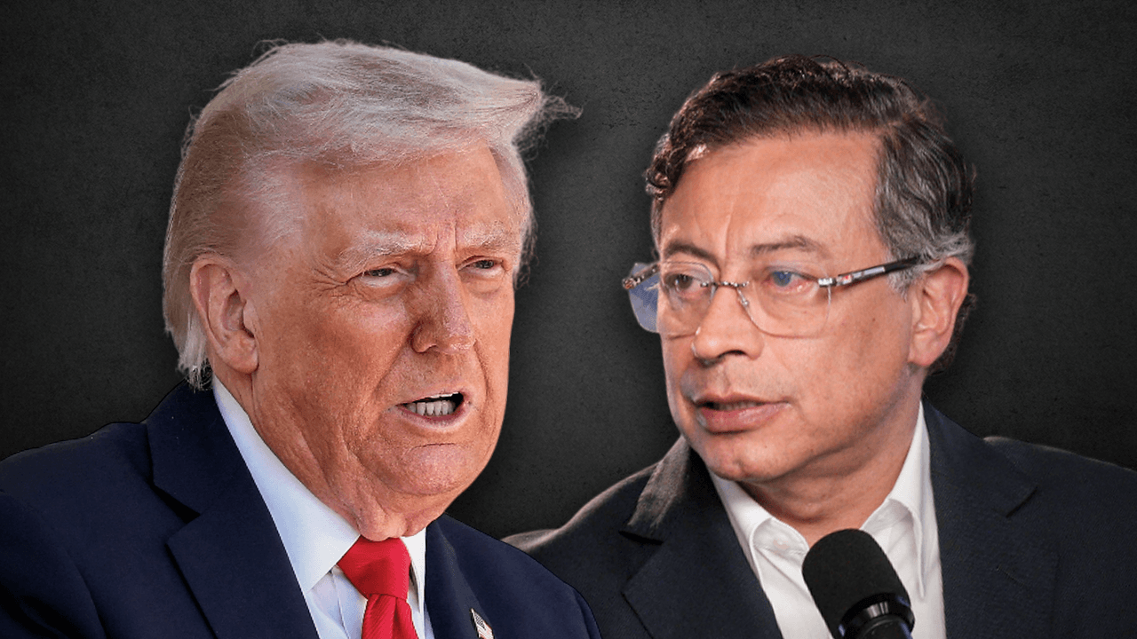 Donald Trump y Gustavo Petro fotomontaje