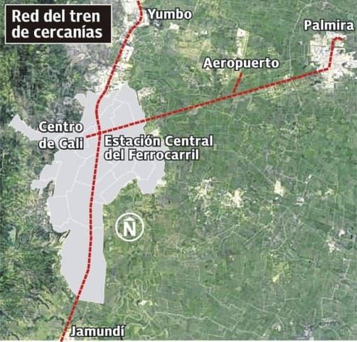 Mapa Tren de Cercanías Valle