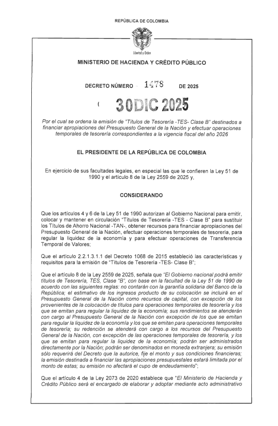 Decreto 1478 de 2025