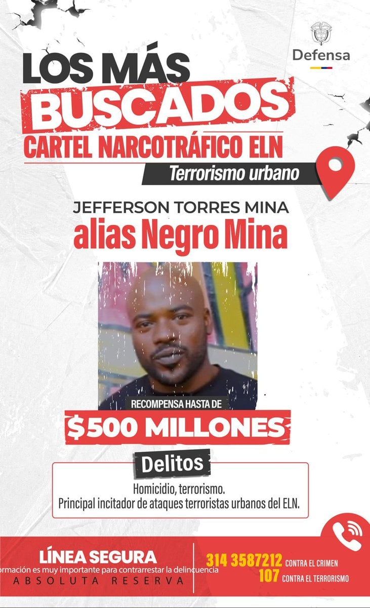 Alias negro mina cartel buscado