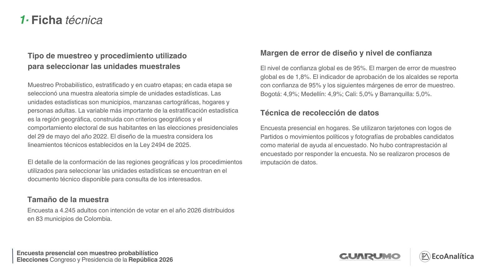Ficha Técnica Percepción País de Guarumo y Ecoanalítica