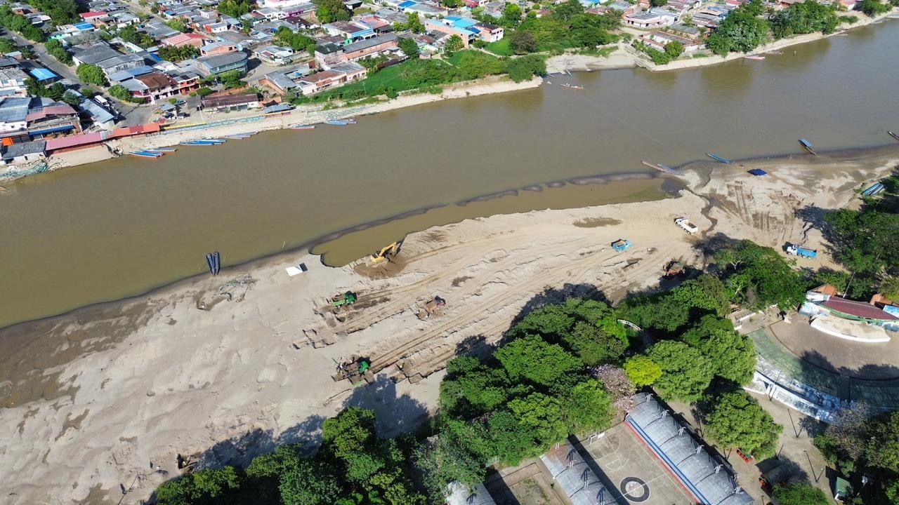 Vista aérea de intervención en el Río Arauca