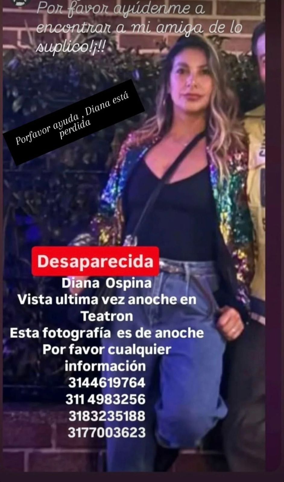 Diana Ospina desparecida en bogotá