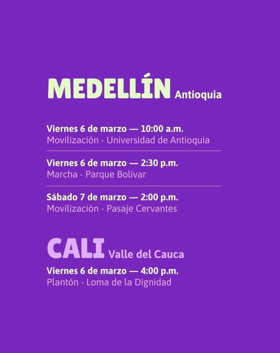 Organizaciones feministas convocaron marchas, plantones y jornadas