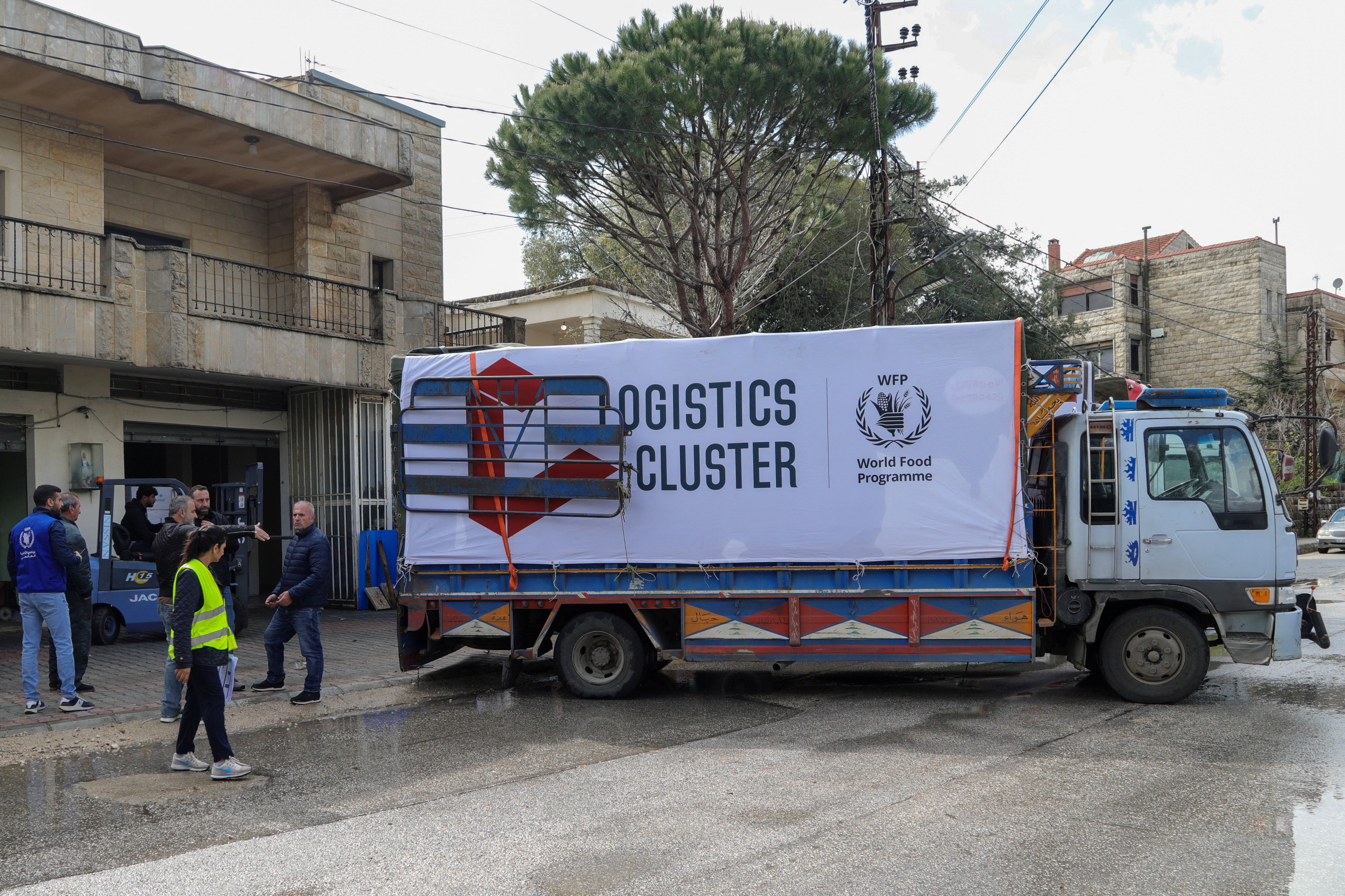 Camiones de ayuda en Gaza