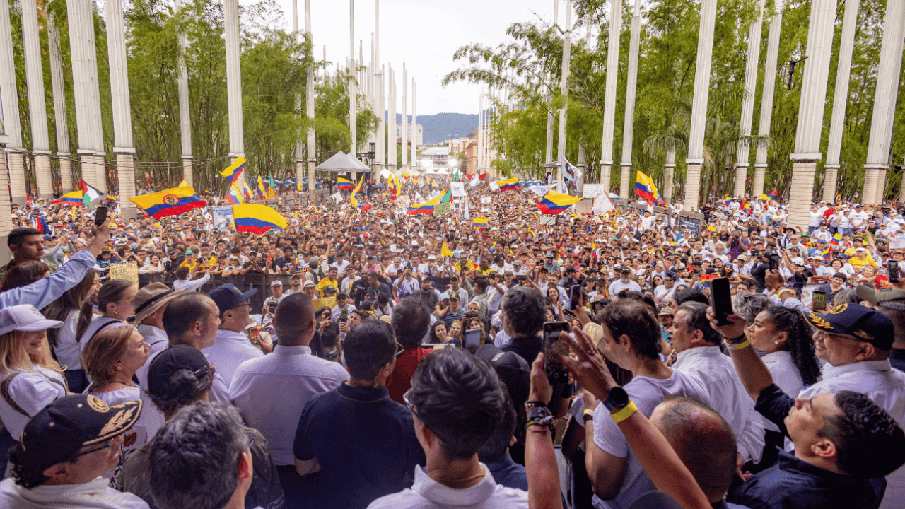 Gustavo Petro en el Parque de Las Luces de Medellín.